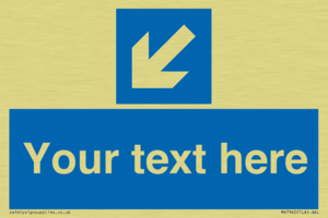 Custom Mandatory directional sign, blue arrow down and left